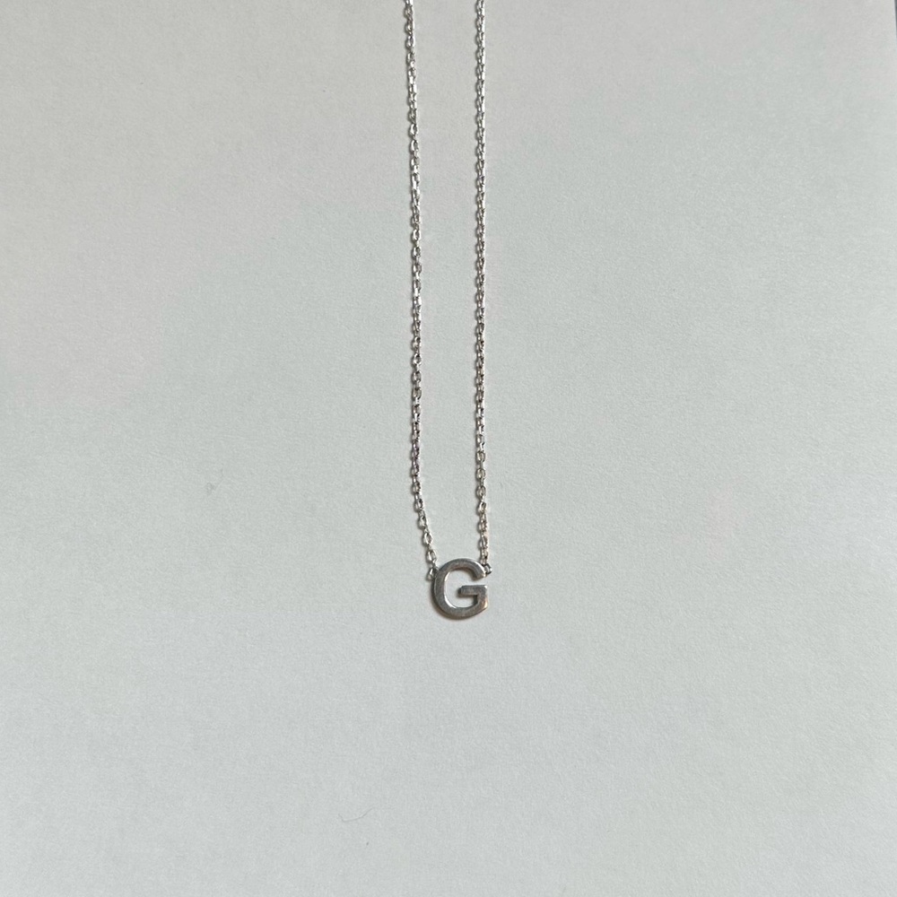 G Silver Initial Necklace
